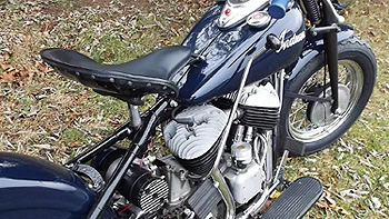 1948 bobber dark blue right side closeup